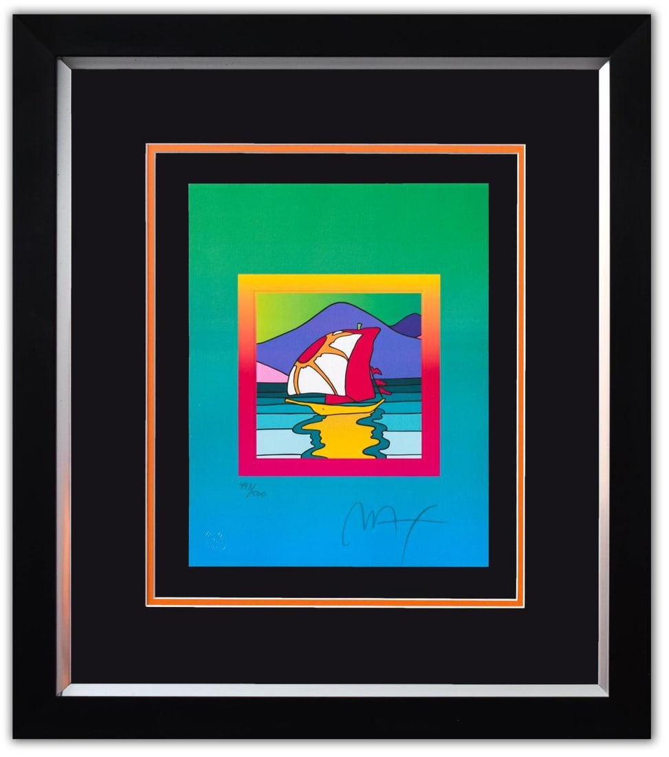 Peter Max- Original Lithograph "Sailboat East on Blends" (1 of 4)