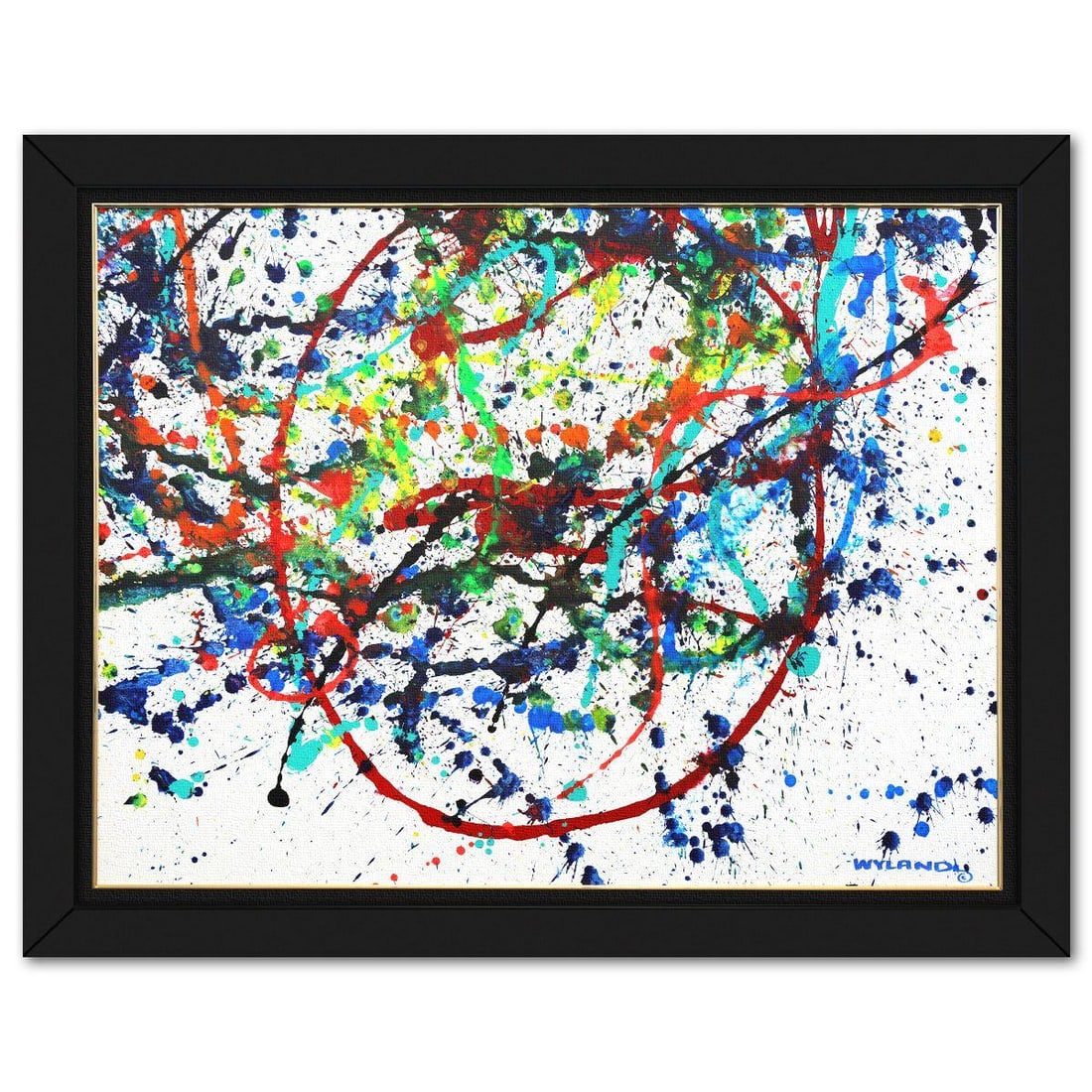 Wyland- Original Painting on Canvas "Abstract": Artist: Wyland. Medium: Original Painting on Canvas. Title: Abstract. Size: 36" x 48". Measures approx. 44" x 56" (framed). Signature: Hand signed by the artist. Certificate of Authenticity: Is includ