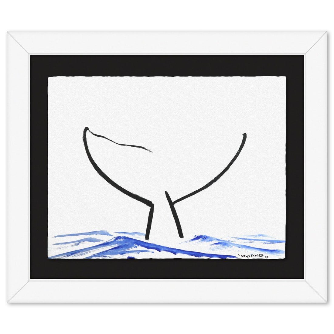 Wyland- Original Sumi Ink Painting "Whale Tail" (1 of 2)