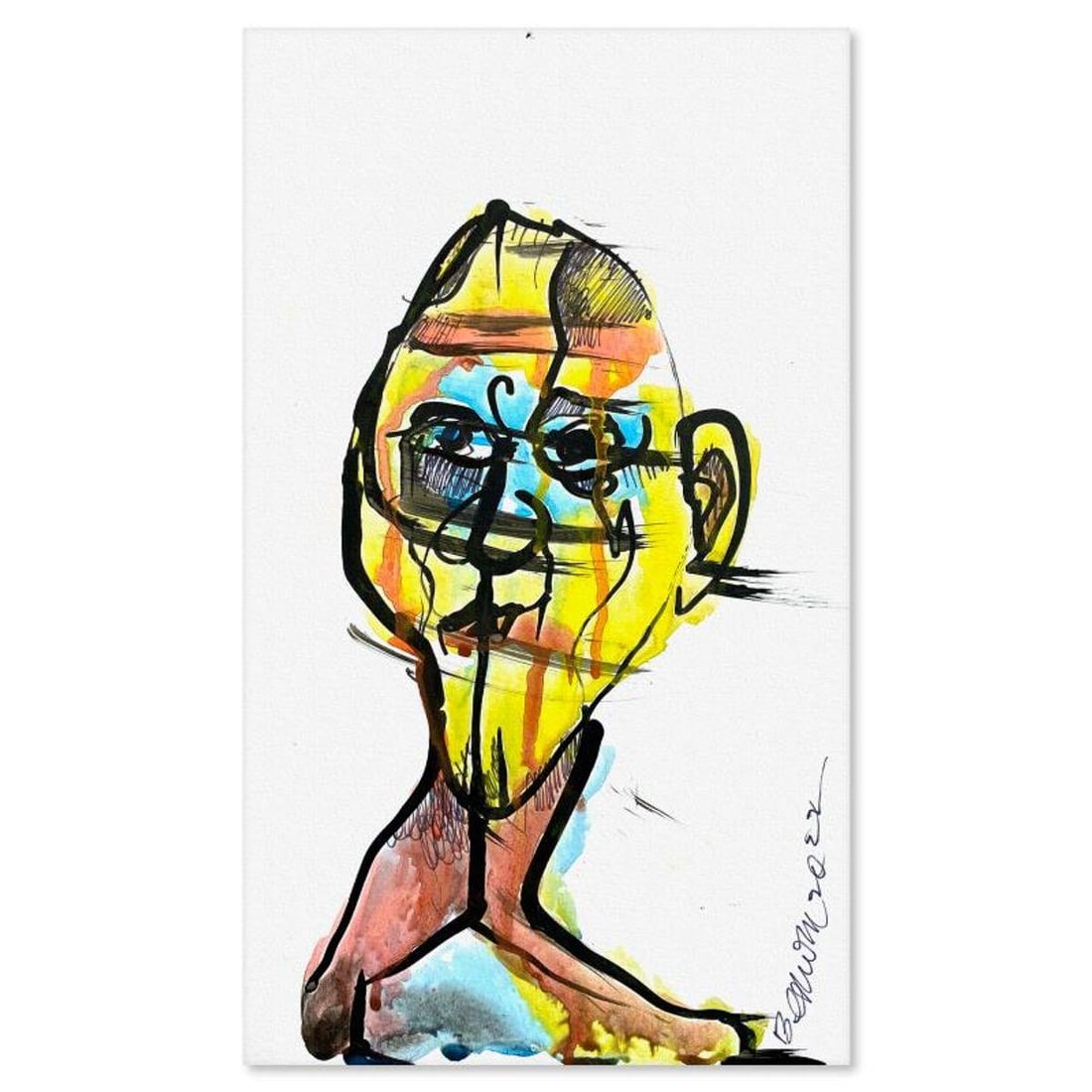 Milton Berwin (1925-2023), Original Painting (10.5" x 6"), Hand Signed with Letter of Authenticity. (1 of 2)