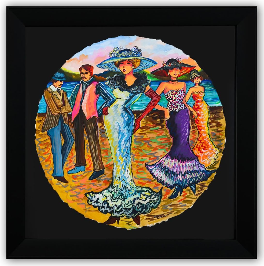 Patricia Govezensky- Original Watercolor "Morning Breeze": Artist: Patricia Govezensky. Medium: Original Watercolor. Title: Morning Breeze. Size: 22" x 22". Measures approx. 29" x 29" (framed). Signature: Hand Signed by the artist. Certificate of Authenticity