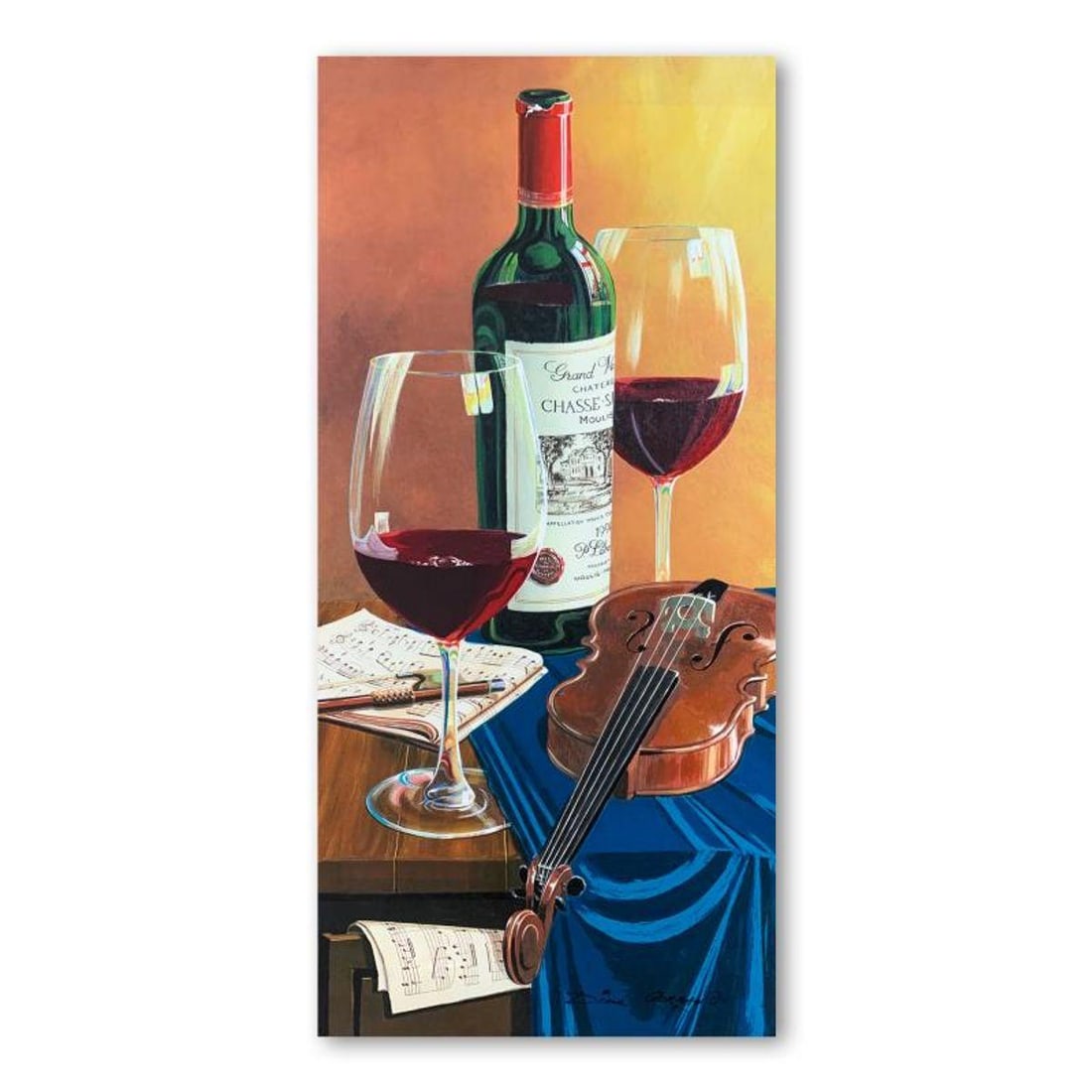 Dima Gorban, "Concert for Two" Hand Signed Limited Edition Serigraph on Paper with Letter of: Concert for Two is a limited edition serigraph on paper by Dima Gorban. It is numbered and hand signed and includes a letter of authenticity. Measures approximately 18" x 8" (image). Reference#: