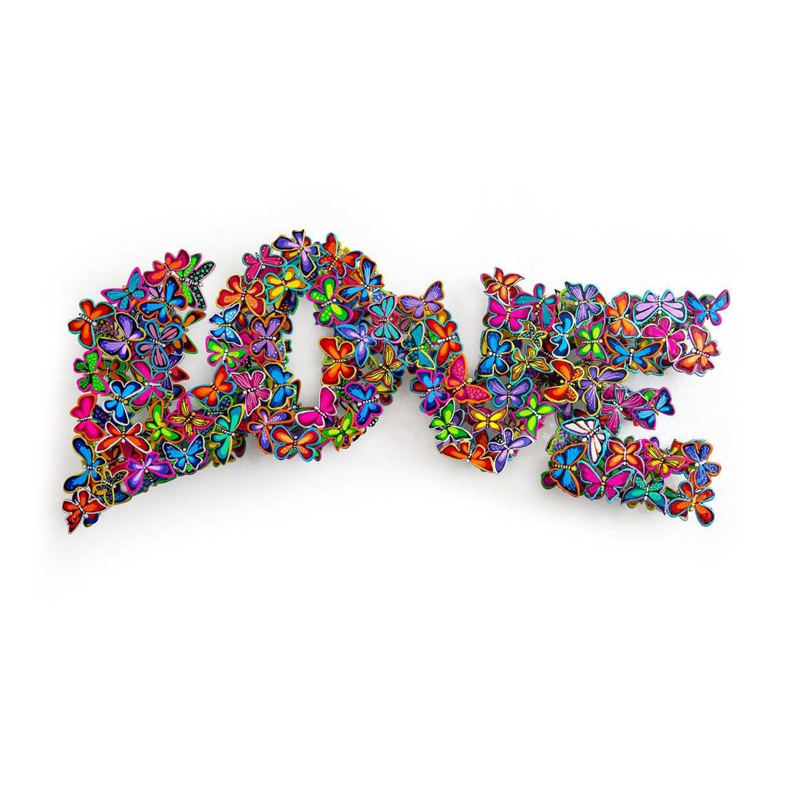 Patricia Govezensky- Original Painting on Cutout Steel "L O V E": Artist: Patricia Govezensky. Medium: Original Painting on Cutout Steel. Title: L O V E. Size: 10.5" x 23.5". Signature: Hand Signed by the artist. Certificate of Authenticity: From the publisher.