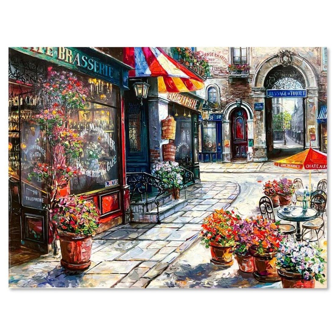 Vadik Suljakov, "Passage Le Toquet" Hand Embellished Limited Edition Publisher's Proof on Canvas,: Passage Le Toquet is a hand embellished limited edition publisher's proof on stretched canvas by Vadik Suljakov, numbered inverso and hand signed by the artist. Includes Letter of Authenticity. Measur