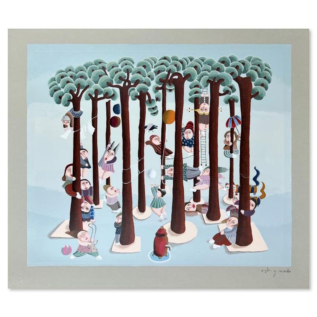 Yuval Mahler, Limited Edition Serigraph, Hand Signed and Numbered with Letter of Authenticity.: This is a limited edition serigraph on paper by Yuval Mahler. The piece comes hand signed by the artist, numbered, and with a letter of authenticity. Measures approximately 18" x 21.5". Reference#: 91