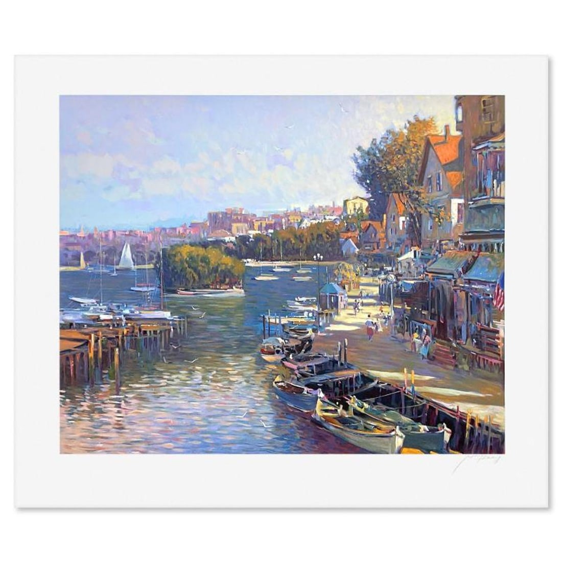 Ming Feng, "Bay Side Village" Limited Edition Printer's Proof Serigraph, Numbered and Hand Signed (1 of 2)