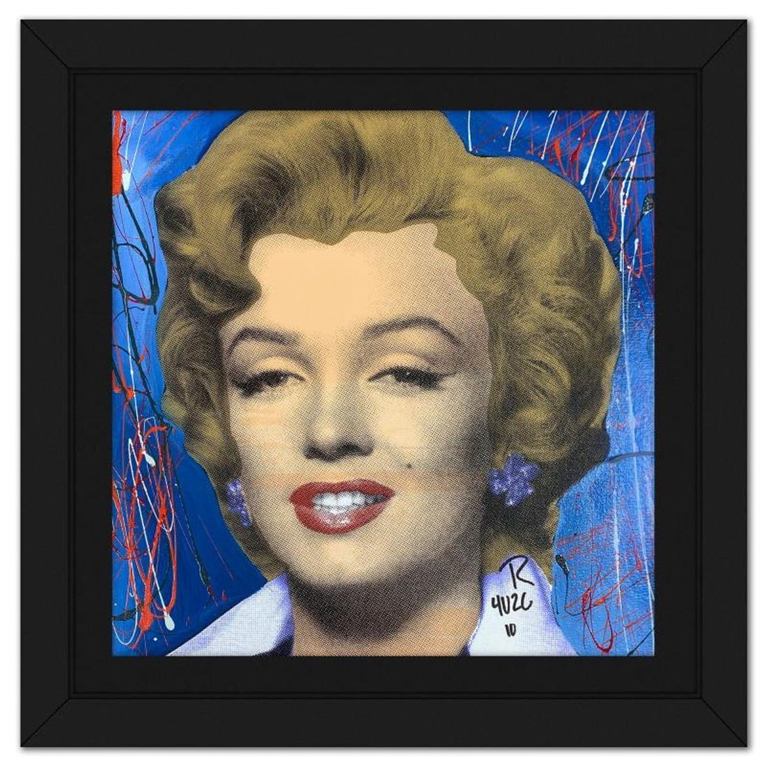 Ringo Daniel Funes, "Marilyn Classic" Framed One-of-a-Kind Mixed Media on Canvas, Hand Signed with (1 of 2)