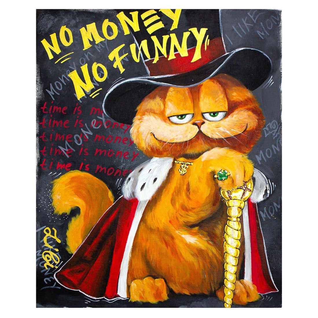 Libi- Original Acrylic on Canvas "King Ruler": Artist: Libi. Medium: Original Acrylic on Canvas. Title: King Ruler. Size: 20" x 16". Signature: Hand signed by the artist. Certificate of Authenticity: Is included. Reference#: 44555.