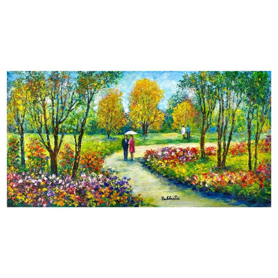 Shafira Yablonski, Original Oil Painting on Canvas, Hand Signed with Letter of Authenticity.: This is an original oil painting on canvas by Shafira Yablonski, hand signed by the artist. Includes Letter of Authenticity. Measures approx. 16" x 30" (image).