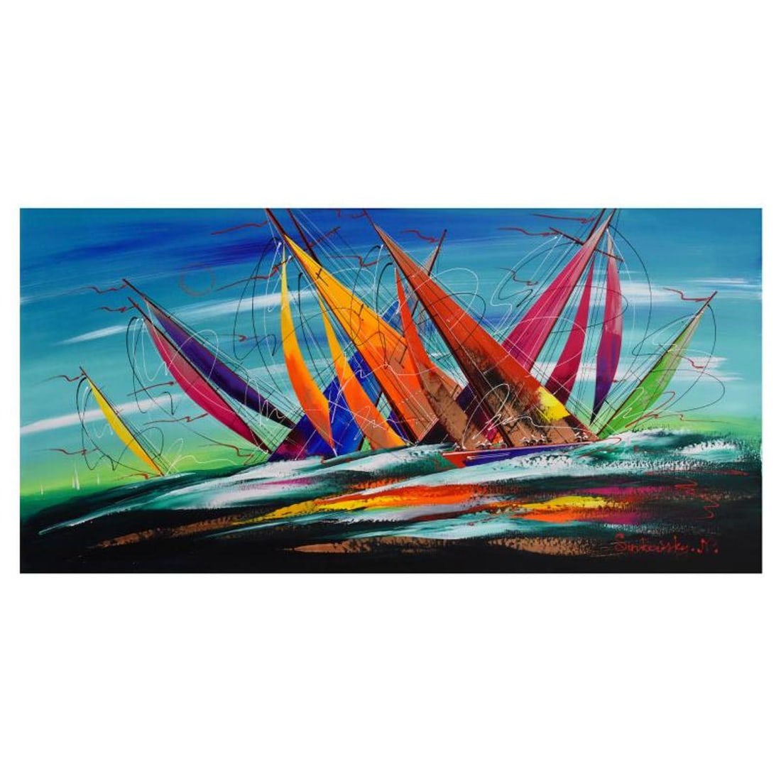 Natalia Sinkovsky, Original Acrylic Painting on Canvas, Hand Signed with Letter Authenticity. (1 of 2)