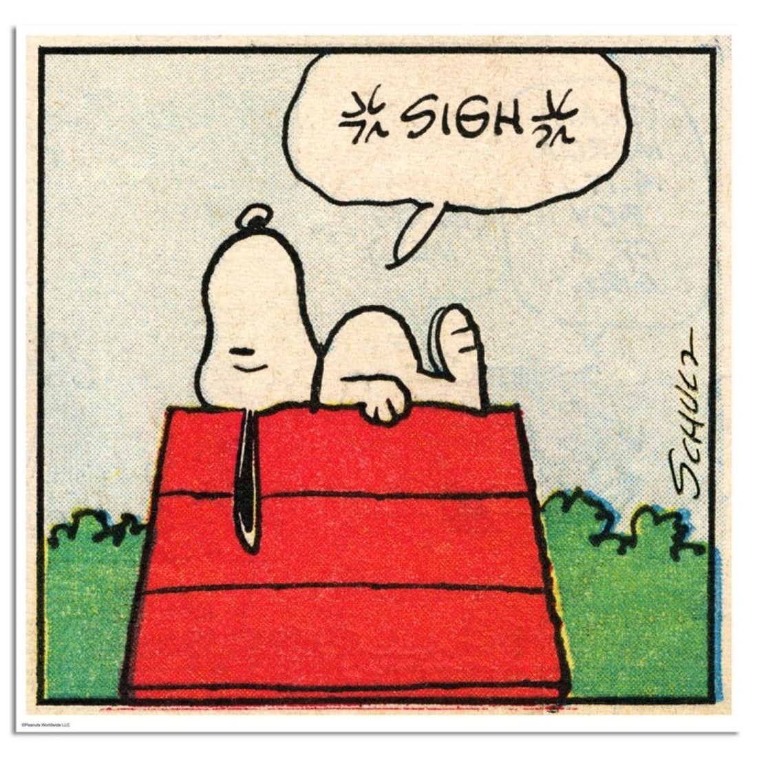 Peanuts, "Sigh" Hand Numbered Limited Edition Fine Art Print with Certificate of Authenticity. (1 of 1)
