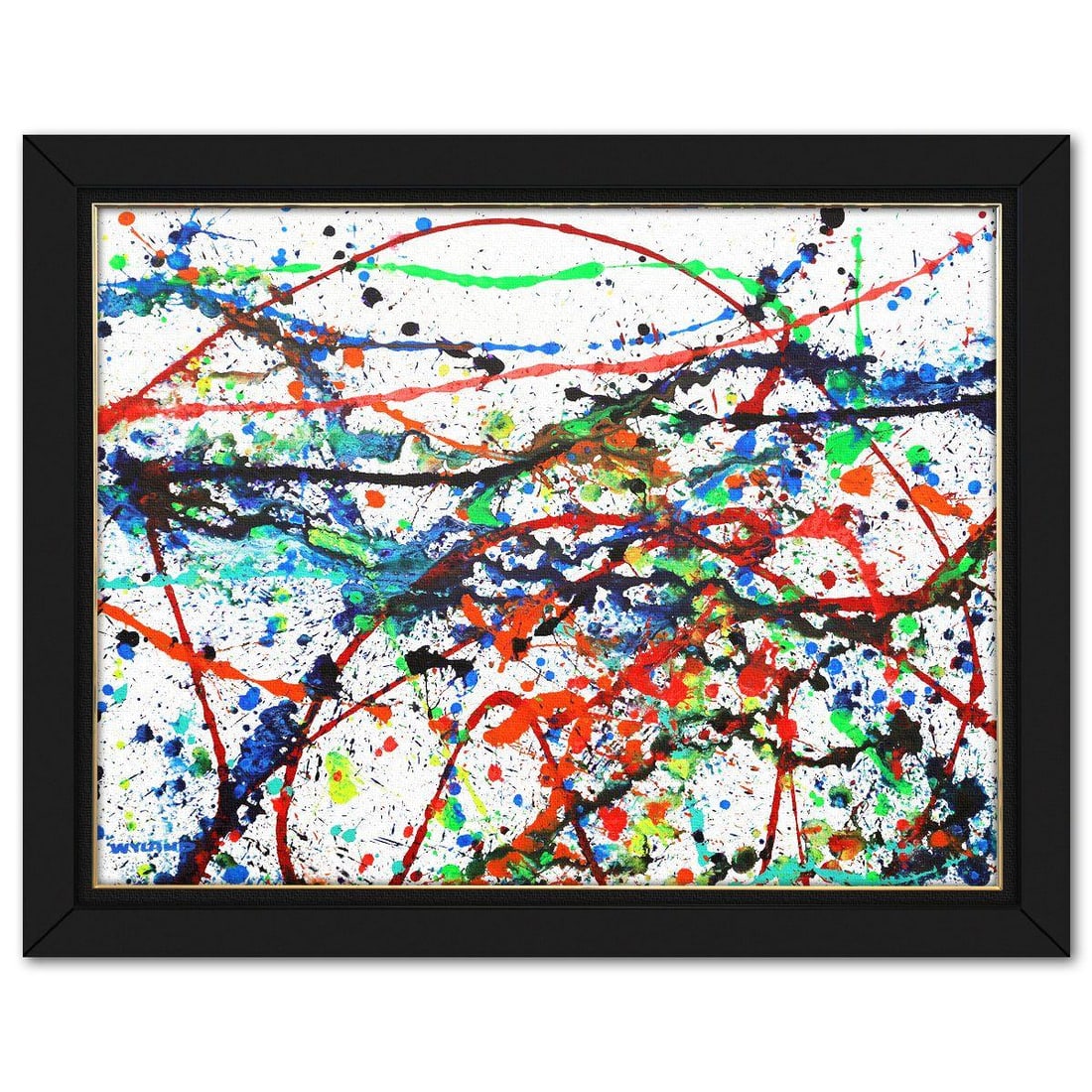 Wyland- Original Painting on Canvas "Abstract": Artist: Wyland. Medium: Original Painting on Canvas. Title: Abstract. Size: 36" x 48". Measures approx. 44" x 56" (framed). Signature: Hand signed by the artist. Certificate of Authenticity: Is includ