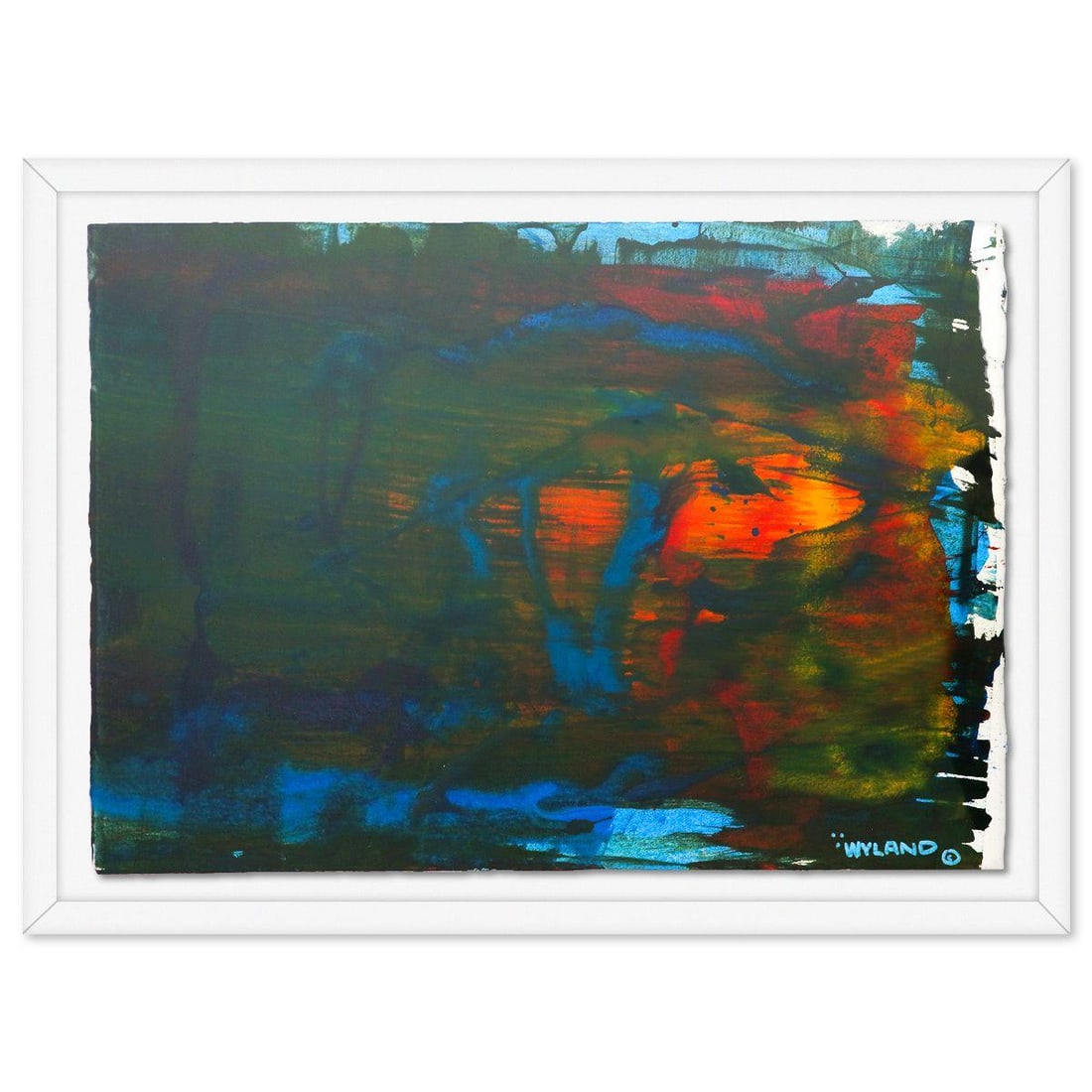 Wyland- Original Watercolor Painting on Deckle Edge Paper "Abstract": Artist: Wyland. Medium: Original Watercolor Painting on Deckle Edge Paper. Title: Abstract. Size: 29" x 42". Measures approx. 35" x 48" (framed). Signature: Hand signed by the artist. Certificate of