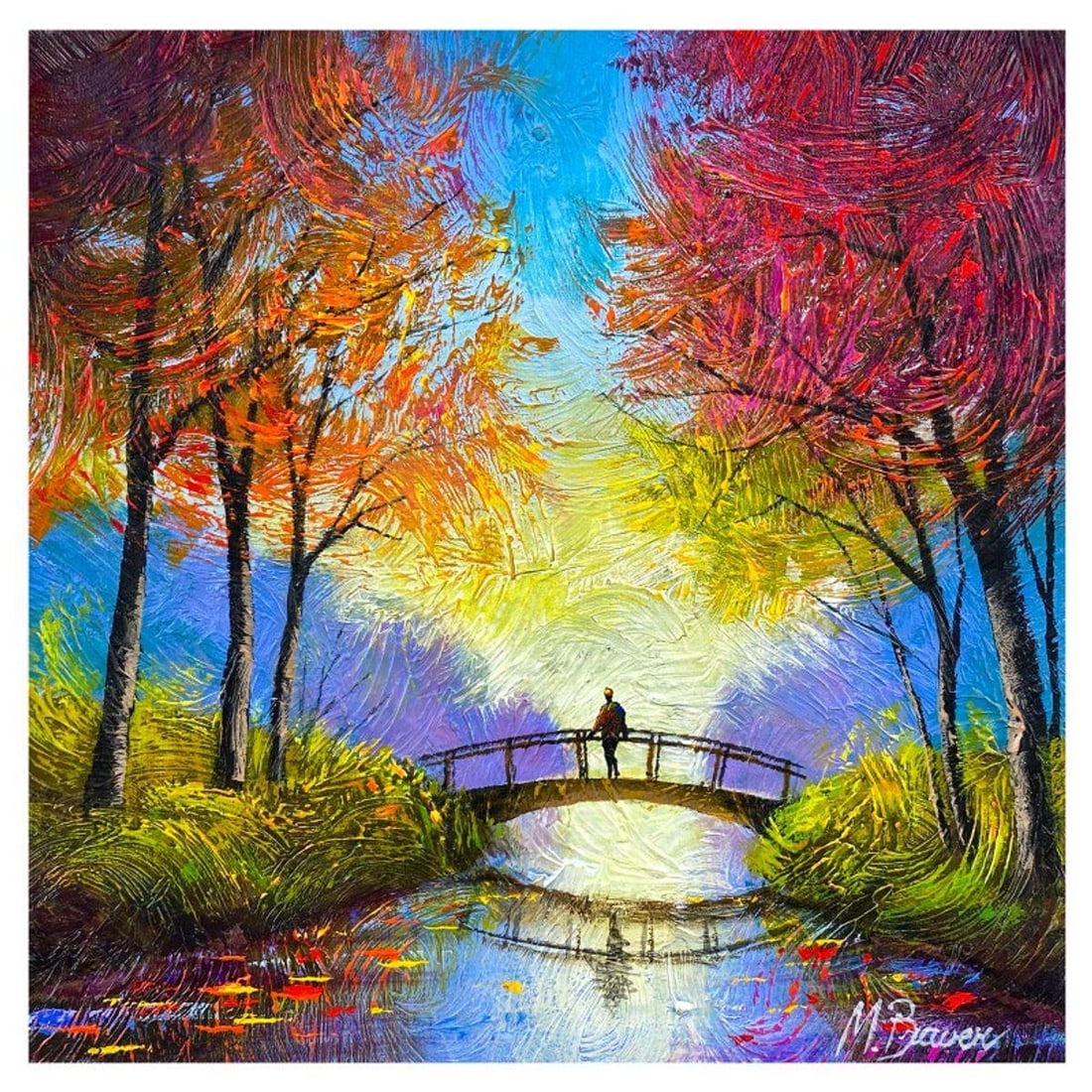 Mark Braver, Original Acrylic Painting on Canvas, Hand Signed with Letter of Authenticity.: This is an original acrylic painting on canvas by Mark Braver, hand signed by the artist. Includes Letter of Authenticity. Measures approx. 12" x 12" (image).