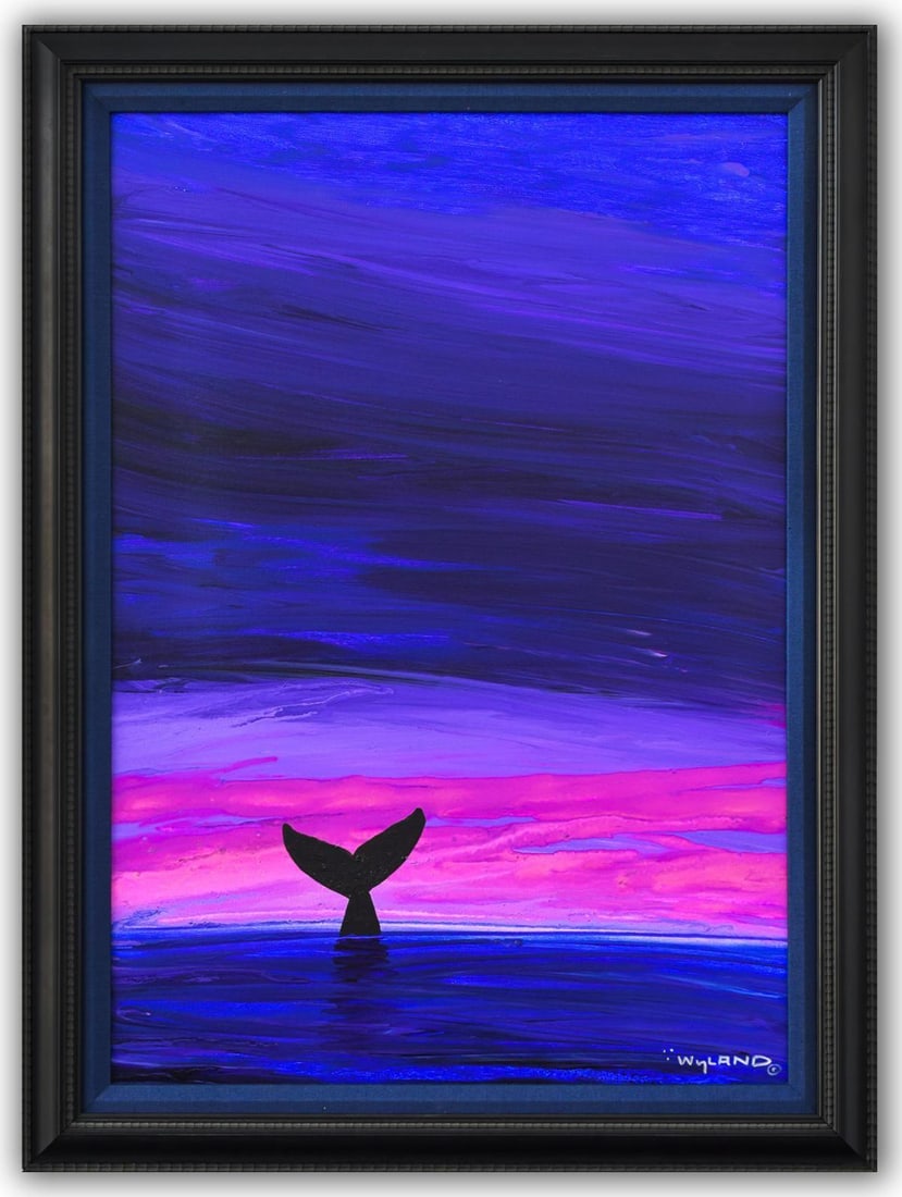 Wyland- Original Painting on Canvas "Whale Tail": Artist: Wyland. Medium: Original Painting on Canvas. Title: Whale Tail. Size: 36" x 24". Measures approx. 42" x 31" (framed). Signature: Hand Signed by the artist. Certificate of Authenticity: Is incl