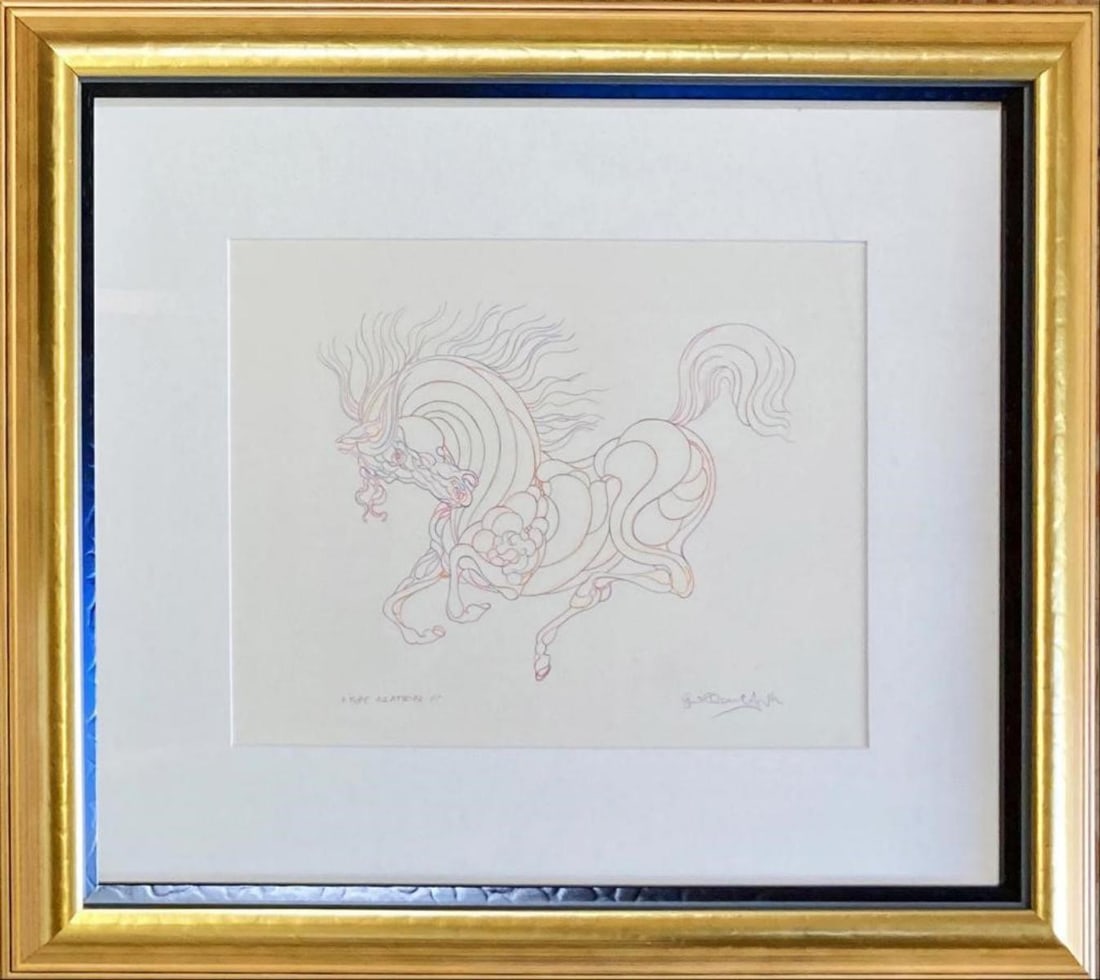 Guillaume Azoulay- Original Drawing: Artist: Guillaume Azoulay. Medium: Original Drawing. Measures approx. 20" x 24" (framed). Signature: Hand Signed. Reference#: 28223.