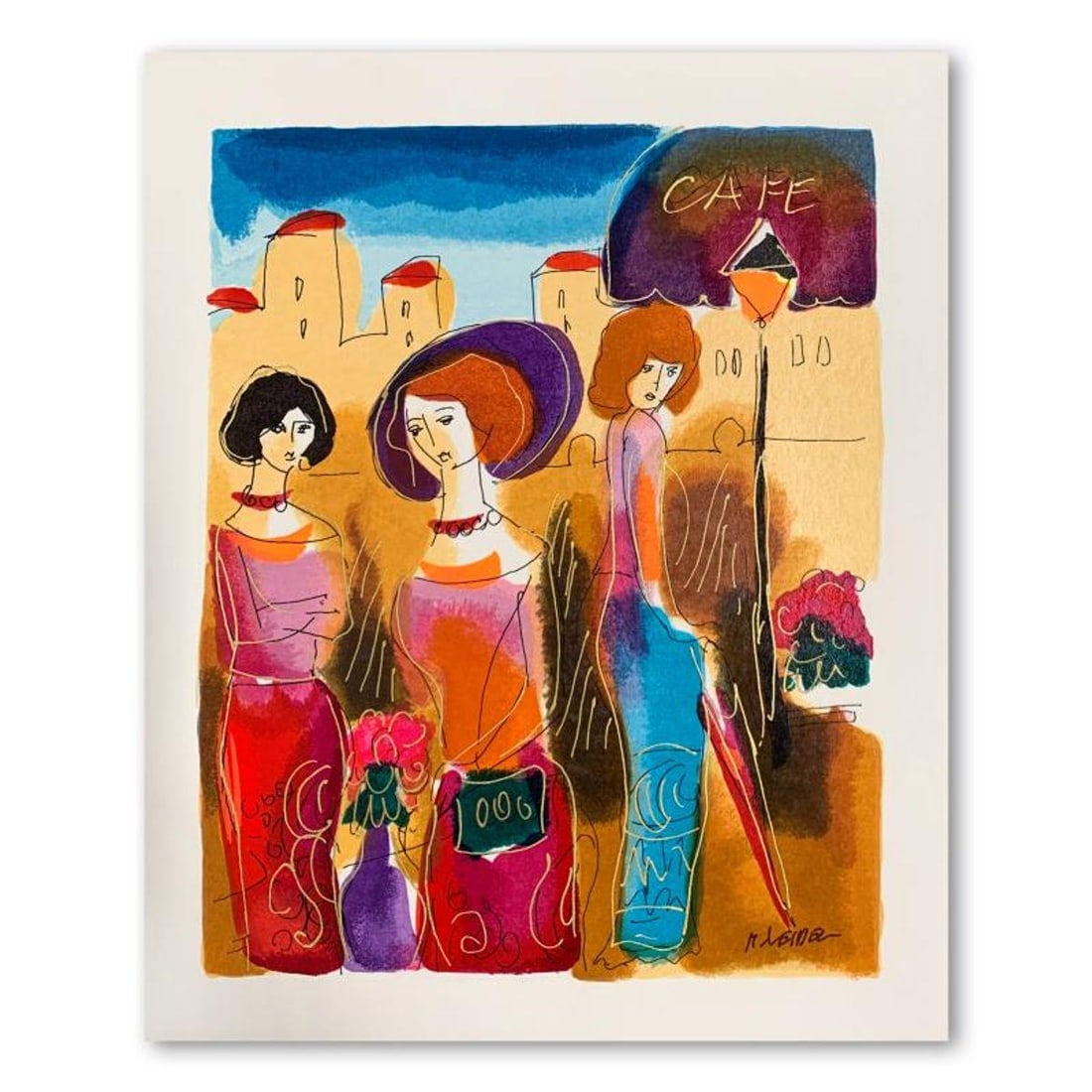 Moshe Leider, Hand Signed Limited Edition Serigraph on Paper with Letter of Authenticity.: This is a limited edition serigraph on paper by Moshe Leider. It is numbered and hand signed and includes a letter of authenticity. Measures approximately 9" x 7.5" (image). Reference#: 91411.