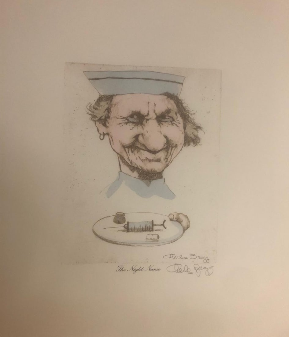 Charles Bragg- Hand watercolor over lithograph on paper "Unknown" (1 of 1)