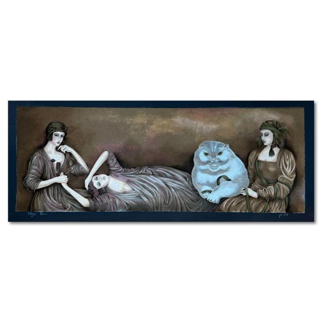 Haya Ran, "The White Cat" Hand Signed, Numbered Limited Edition with Letter of Authenticity. (1 of 1)