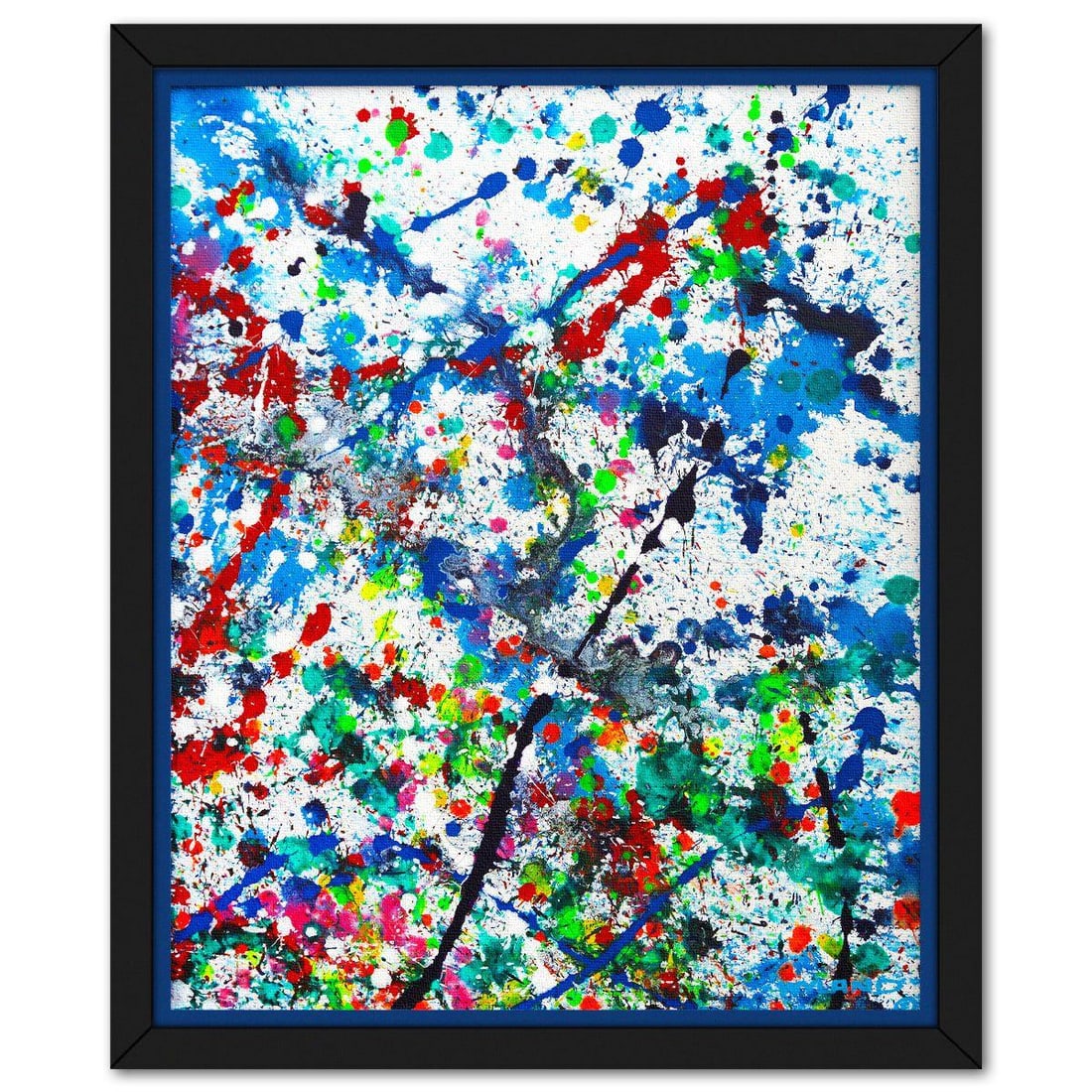 Wyland- Original Painting on Canvas "Abstract": Artist: Wyland. Medium: Original Painting on Canvas. Title: Abstract. Size: 33" x 26". Measures approx. 38" x 31" (framed). Signature: Hand signed by the artist. Certificate of Authenticity: Is includ