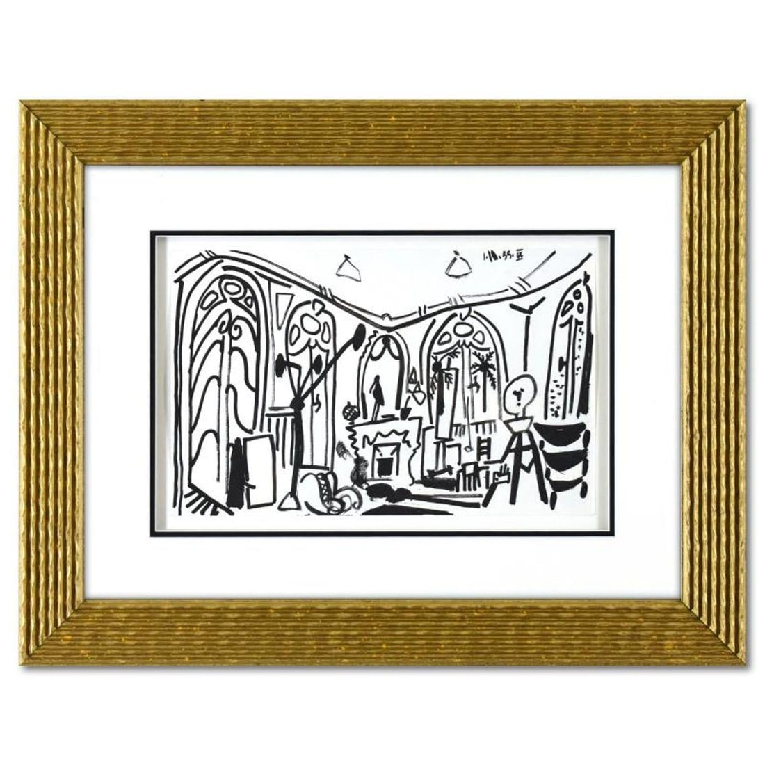 Pablo Picasso (1881-1973), "Carnet de Californie 1.11.55-IX" Framed Lithograph on Paper, with Letter: Carnet de Californie 1.11.55-IX is a lithograph on paper by Pablo Picasso (1881-1973). This piece comes framed. Includes Letter of Authenticity. Measures approx. 28" x 22" (frame), 17" x 11" (image).