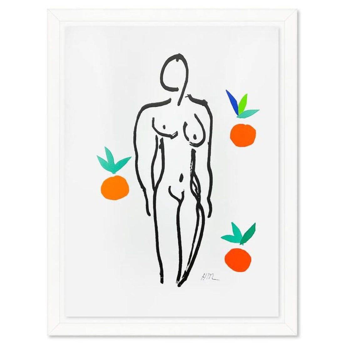 Henri Matisse 1869-1954 (After), "Le Nu aux oranges" Framed Limited Edition Lithograph with: Le Nu aux oranges is a limited edition lithograph by Henri Matisse (1869-1954) bearing the plate signature of the artist. This piece comes from an edition of 200 authorized by the Matisse Estate; the