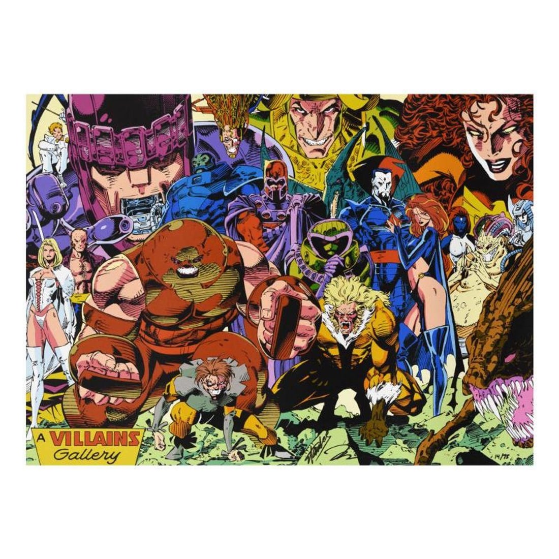 Marvel Comics, "X-Men Villains" Limited Edition on Canvas by Jim Lee, Numbered and Hand Signed by: X-Men Villains is a limited edition giclee on canvas by Jim Lee and presented by Marvel Comics. This piece is numbered and hand signed by the artist and the great Stan Lee (1922-2018). Includes Letter