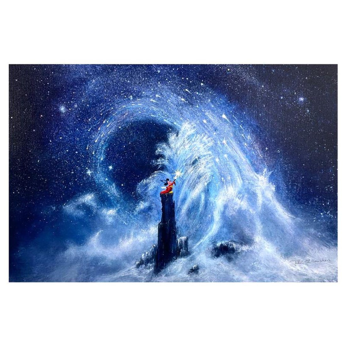 Peter Ellenshaw (1913-2007), "Mickey's Dream" Limited Edition on Canvas from Disney Fine Art,: Mickey's Dream is a limited edition giclee on canvas by Peter Ellenshaw (1913-2007), numbered and hand signed by the artist. This piece is licensed by Disney Fine Art. Includes Letter of Authenticity.