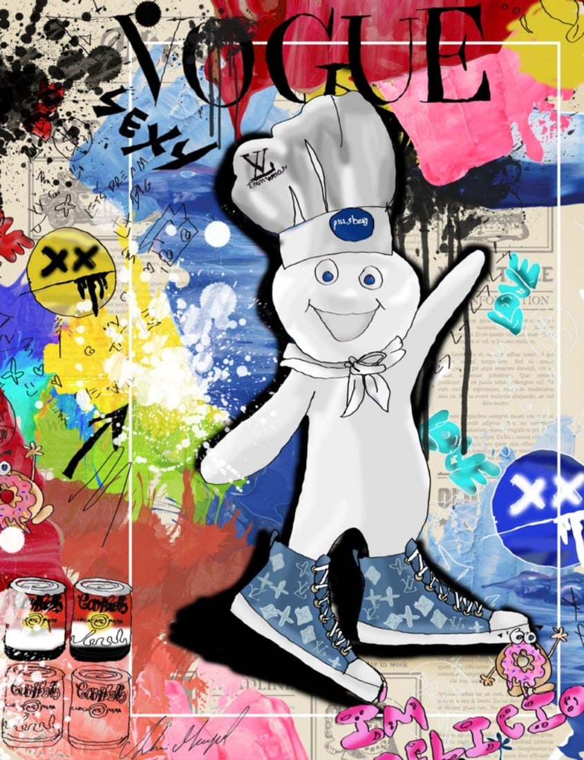 Shani Moyal- Mixed Media on Canvas "Vogue": Artist: Shani Moyal. Medium: Mixed Media on Canvas. Title: Vogue. Size: 30" x 23". Signature: Hand Signed by the artist. Certificate of Authenticity: Is included. Reference#: 19363.