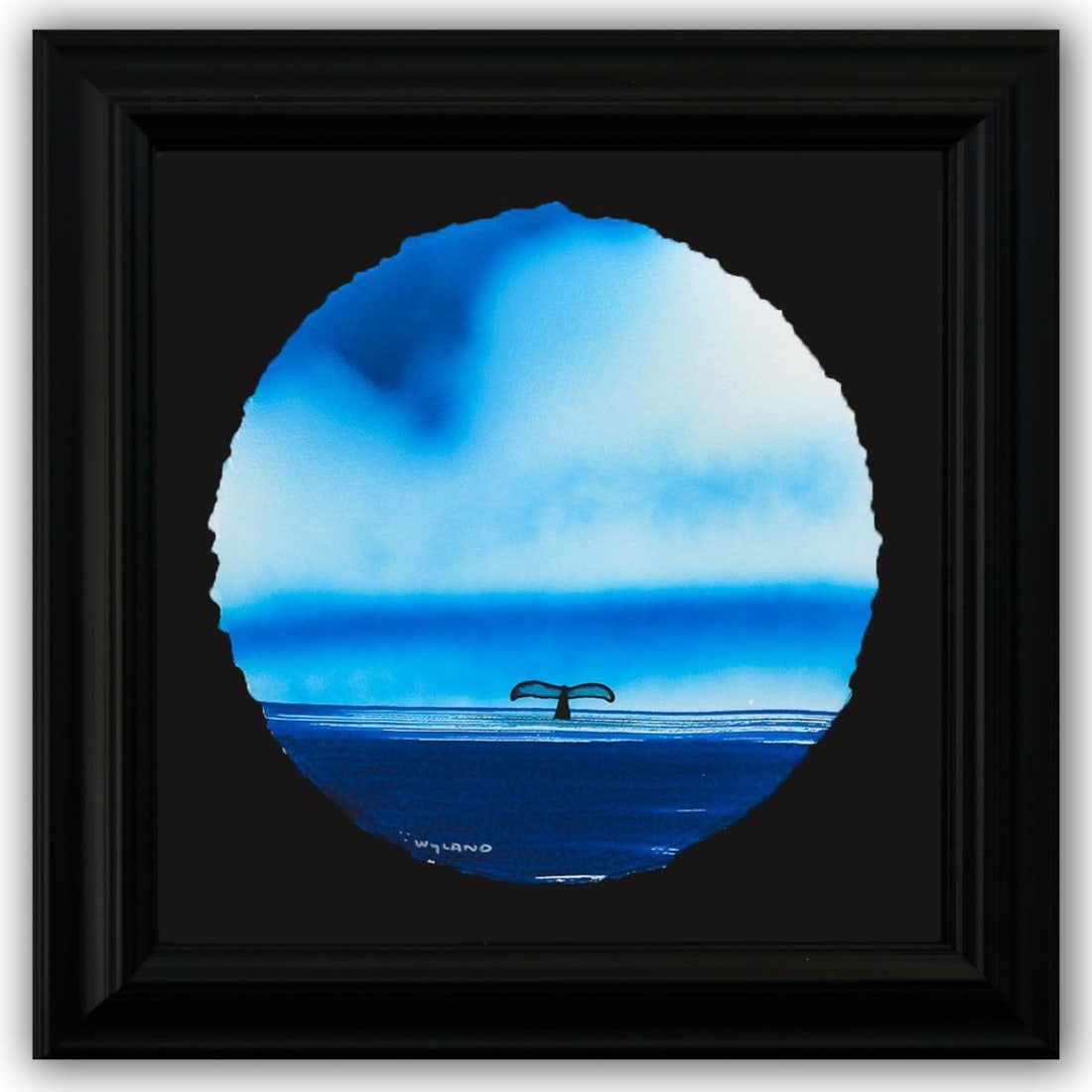 Wyland- Original Watercolor Painting on Deckle Edge Paper "Fluke" (1 of 3)