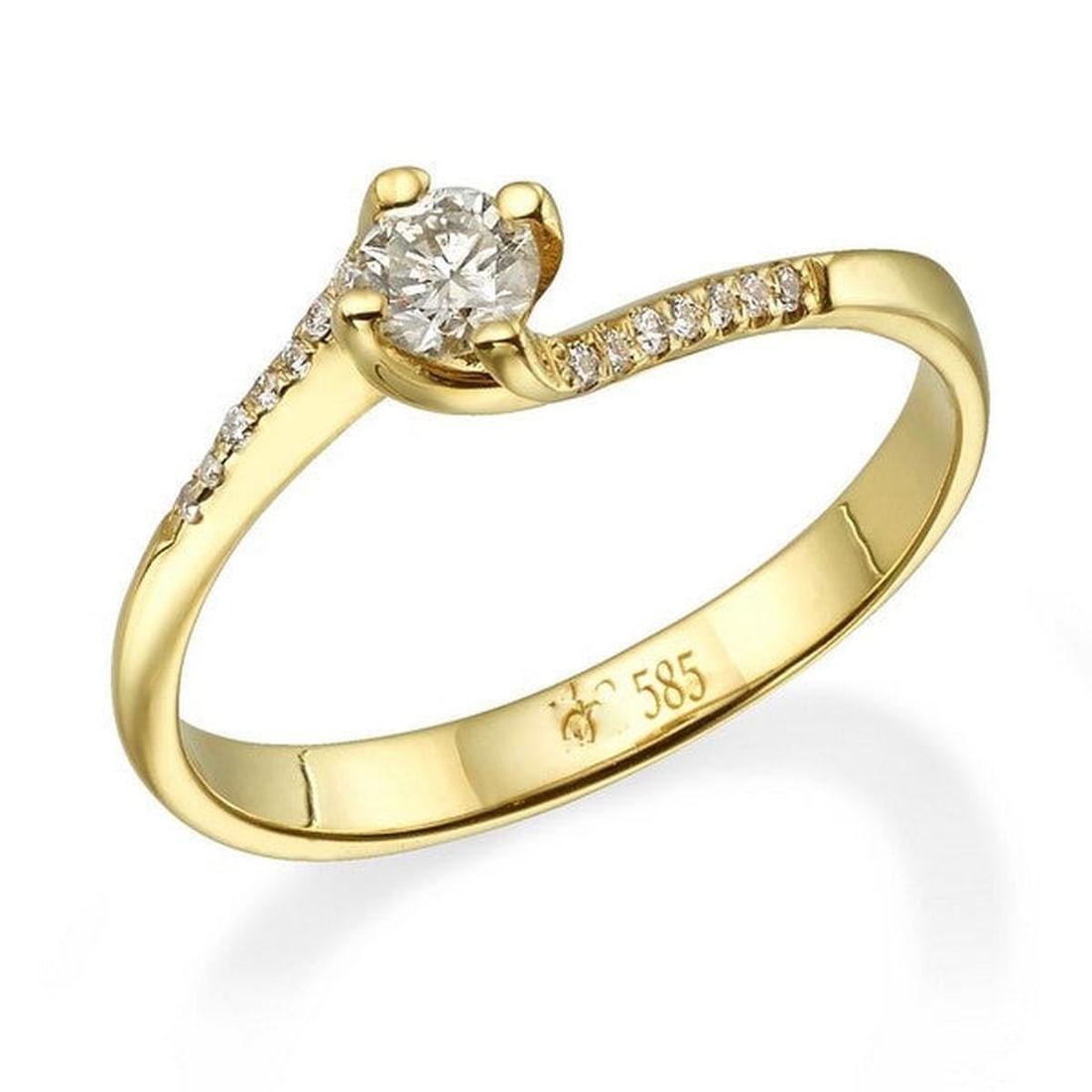 14kt Yellow Gold 0.3ctw Diamond Ring: One 14k yellow gold ring, set with natural diamond. Jewelry Weight: 2.2Grs Total Diamonds Weight: 0.3Cts Main Stones Description: Quantity: 1 Cut and shape: Round Carats Weight: 0.3 Clarity: VS Color: