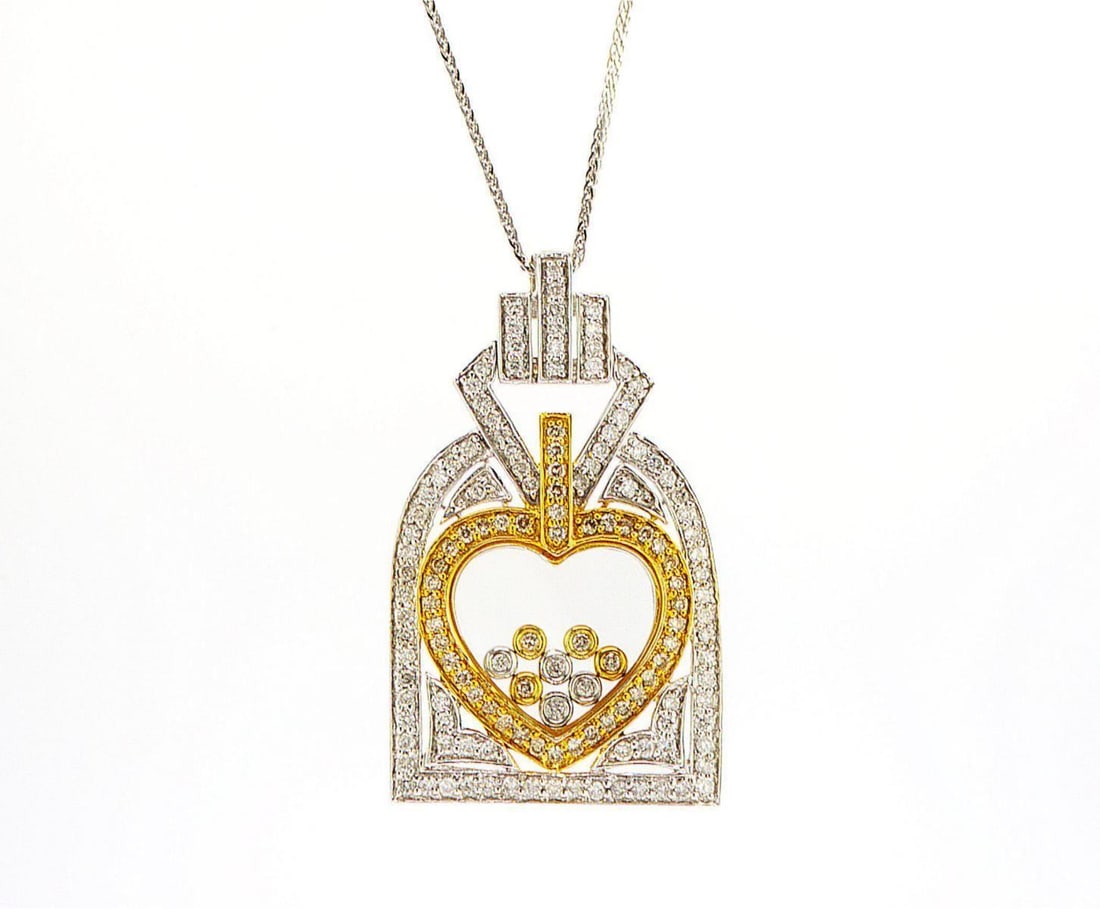 18kt White and Yellow Gold 1.23ctw Diamond Pendant (1 of 2)