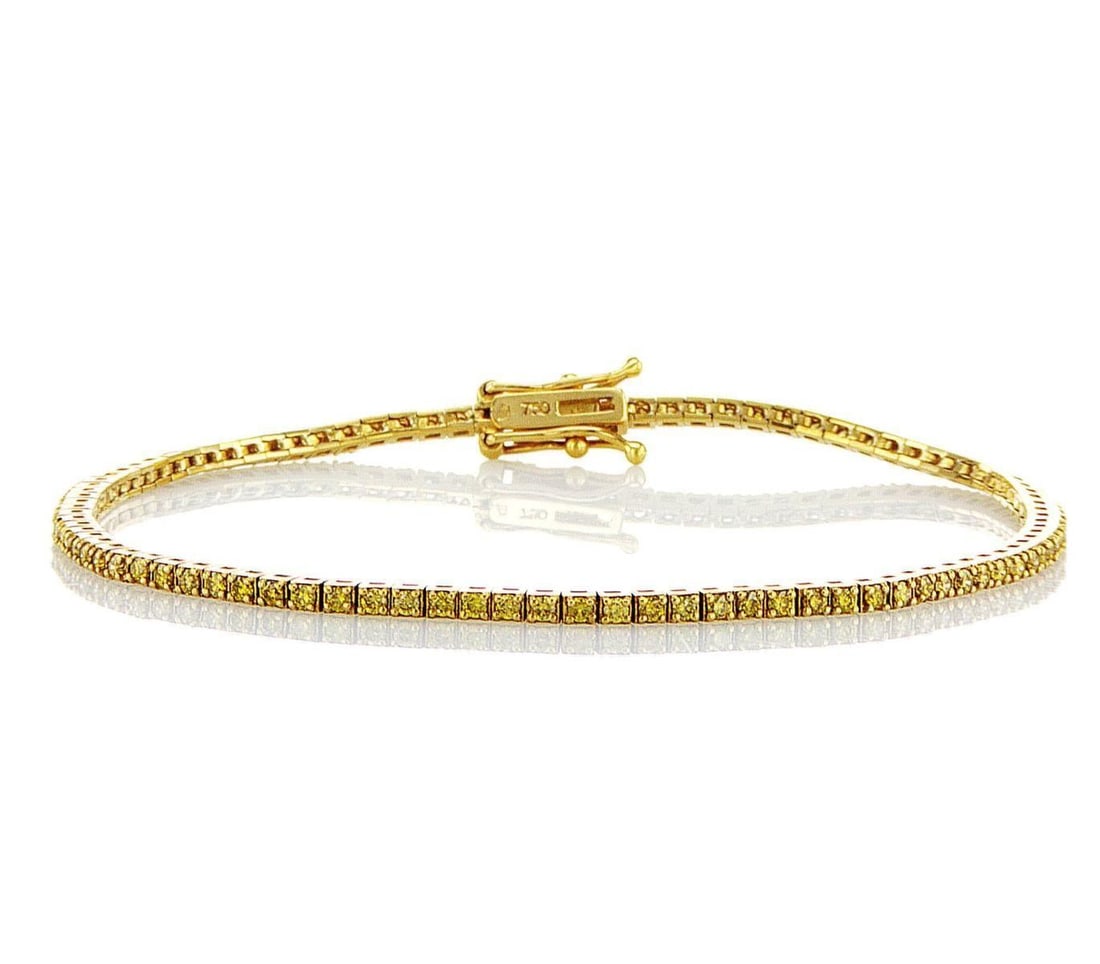 18kt Yellow Gold 1.2ctw Diamond Tennis Bracelet (1 of 1)