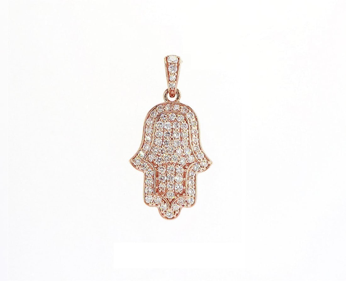 14kt Rose Gold 0.62ctw Diamond Pendant: Jewelry Description Description: One 14k rose gold pendant, set with lab grown diamond. Jewelry Weight: 3.11 Grs Total Diamonds Weight: 0.62 Cts Precious Metal: 14kt Rose Gold Certificate Number: DSL-