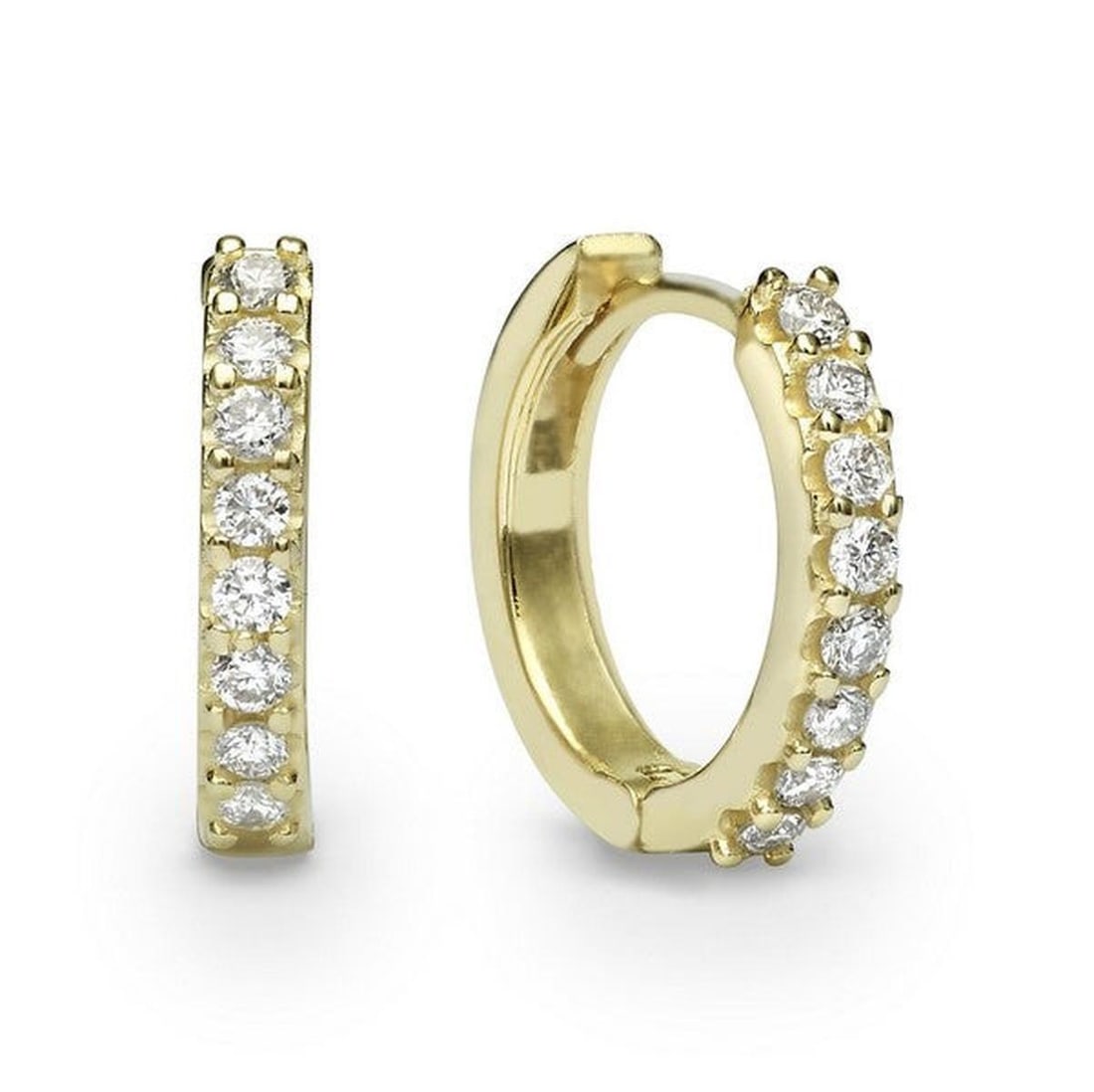 14kt Yellow Gold 0.32ctw Diamond Earrings: One pair of 14k yellow gold earrings Jewelry Weight: 2.8Grs Total Diamonds Weight: 0.32Cts Main Stones Description: Quantity: 16 Cut and shape: Round Carats Weight: 0.32 Clarity: VS Color: F DSL Appra