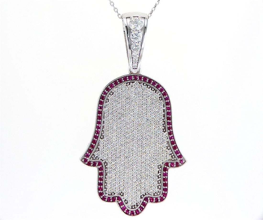 14kt White Gold 5.58ctw Diamond Pendant: Jewelry Description Description: One 14k white gold pendant, set with lab grown diamond. Jewelry Weight: 15.59 Grs Total Diamonds Weight: 5.58 Cts Precious Metal: 14kt White Gold Certificate Number: D