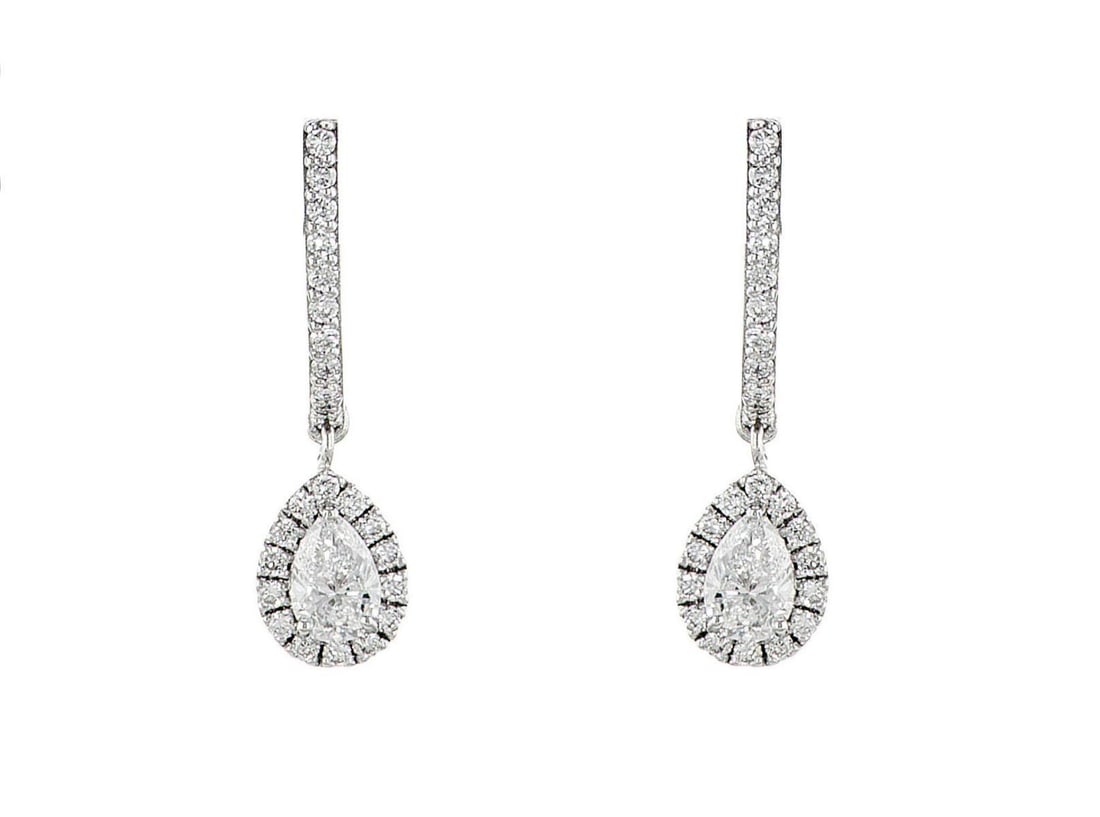 14kt White Gold 1.34ctw Diamond Earrings (1 of 2)