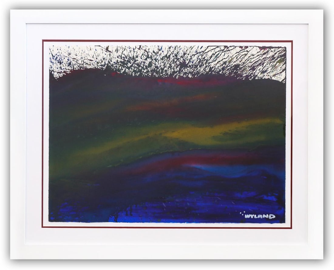 Wyland- Original Watercolor Painting on Deckle Edge Paper "Abstract": Artist: Wyland. Medium: Original Watercolor Painting on Deckle Edge Paper. Title: Abstract. Size: 22" x 30". Measures approx. 32" x 40" (framed). Signature: Hand Signed by the artist. Certificate of A