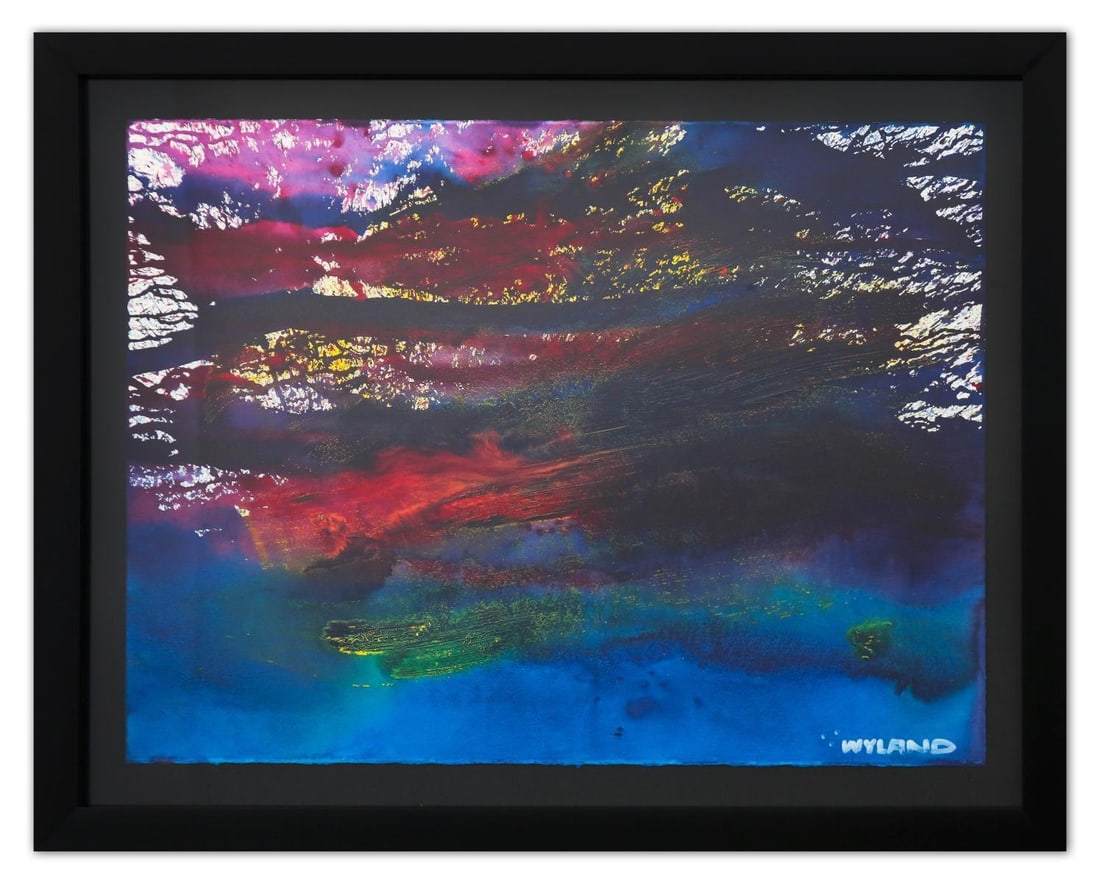 Wyland- Original Watercolor Painting on Deckle Edge Paper "Abstract": Artist: Wyland. Medium: Original Watercolor Painting on Deckle Edge Paper. Title: Abstract. Size: 22" x 30". Measures approx. 29" x 36" (framed). Signature: Hand Signed by the artist. Certificate of A