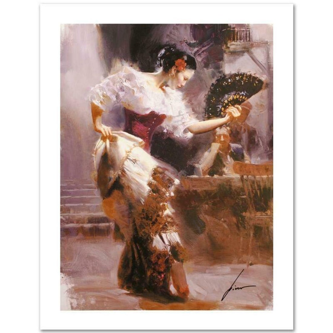 Pino (1939-2010), "The Dancer" Hand Signed Limited Edition with Certificate of Authenticity.: The Dancer is a limited edition giclee on paper by Pino (1939-2010), numbered and hand signed by the artist. Includes Certificate of Authenticity. Measures approximately 20" x 15" (image). Reference#: