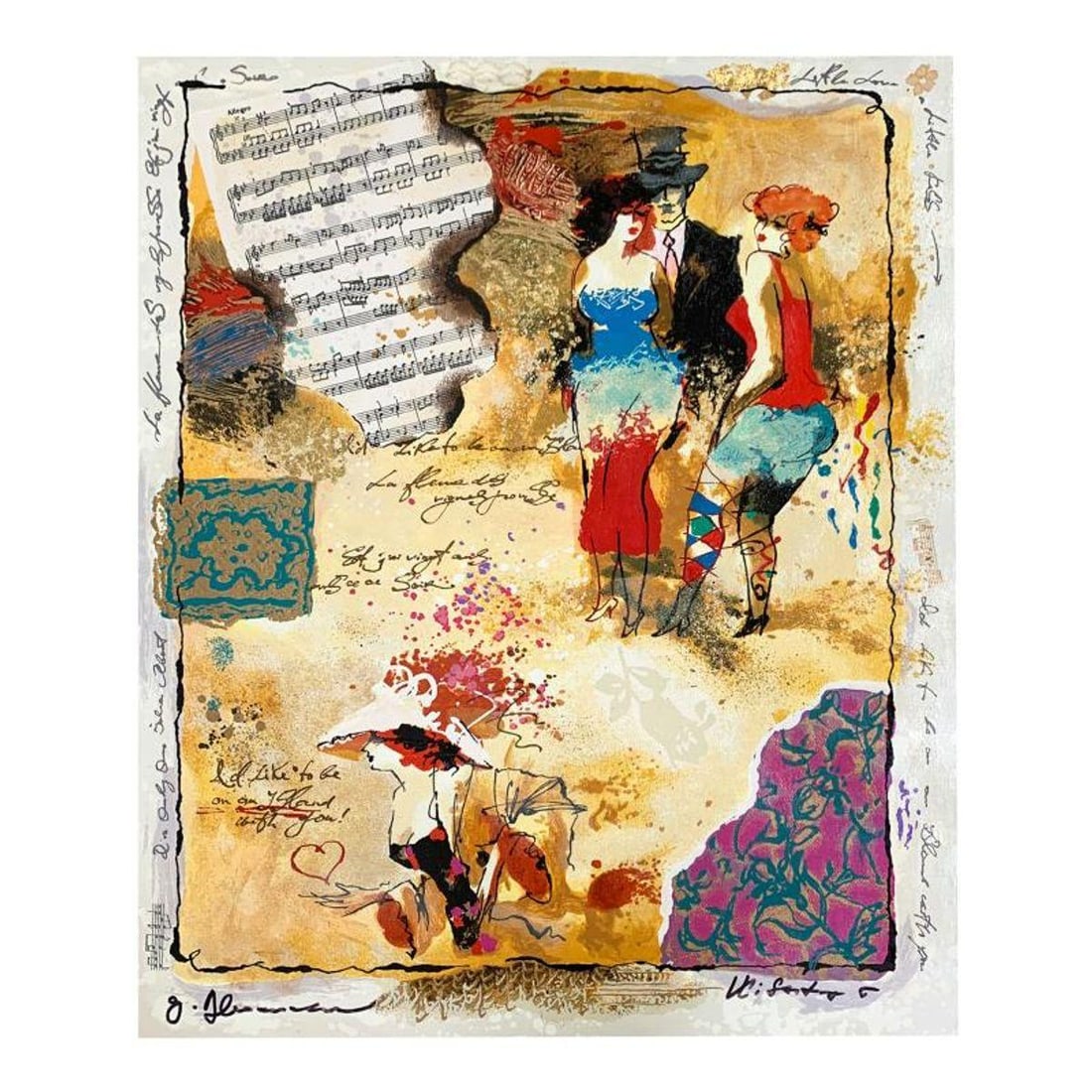 Alexander Galtchansky (1959-2008) and Tanya Wissotzky (1959-2006), Hand Signed Limited Edition: This is a hand embellished, limited edition serigraph on canvas by Alexander Galtchansky (1959-2008) and Tanya Wissotzky (1959-2006). It is numbered and hand signed and includes a letter of authentici