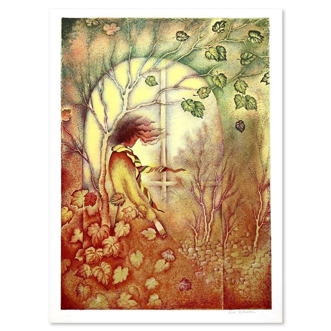 Zina Roitman, Limited Edition Serigraph, Hand Signed and Numbered, Letter of Authenticity.: This is a limited edition serigraph on paper by Zina Roitman. The piece comes hand signed by the artist, numbered, and with a letter of authenticity. Measures approximately 26.5" x 18.5". Reference#: