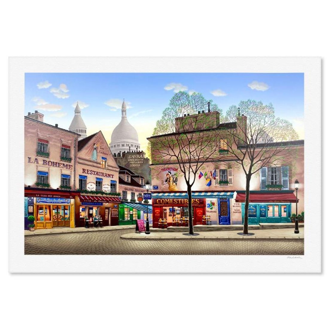 Liudmila Kondakova, "La Boheme" Limited Edition Serigraph, Numbered and Hand Signed with Certificate: La Boheme is a limited edition serigraph on paper by Liudmila Kondakova, hand signed by the artist. Includes Certificate of Authenticity from Chalk & Vermilion Fine Arts. Measures approx. 31" x 45" (b