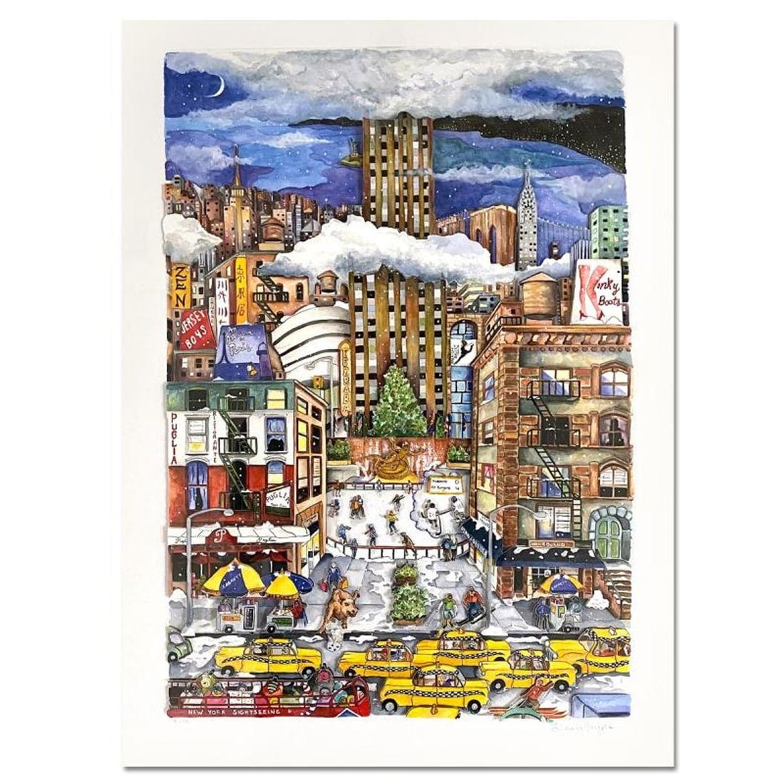 Linnea Pergola, "Light Snowfall in NY" 3D Limited Edition, Hand Signed with Letter of Authenticity. (1 of 2)