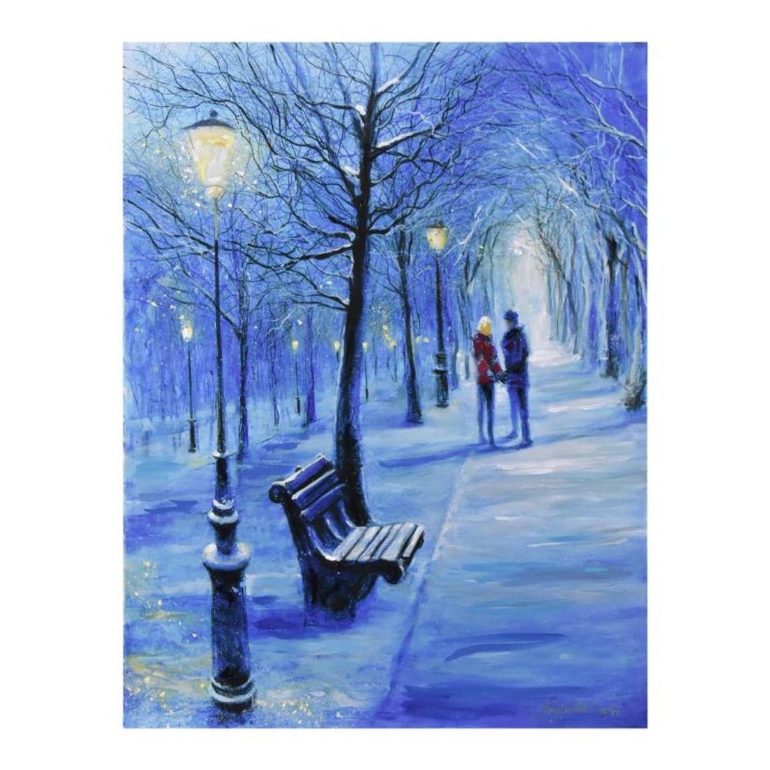 Vadik Suljakov, "December Dreams" Hand Embellished Limited Edition on Canvas, Numbered and Hand: December Dreams is a hand embellished limited edition giclee on canvas by Vadik Suljakov, numbered and hand signed by the artist. Includes Certificate of Authenticity. Measures approx. 22" x 30" (imag