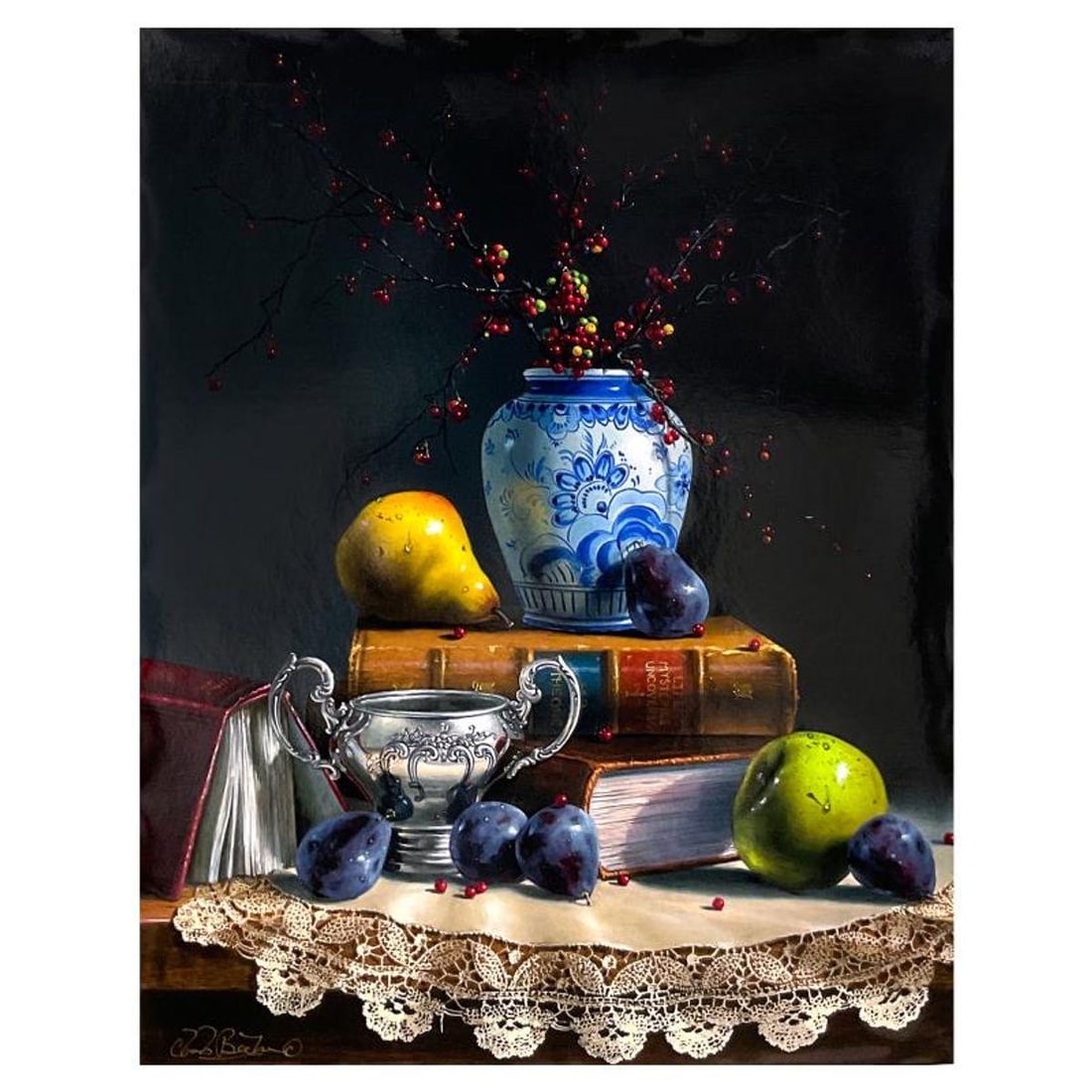 Charles Becker, Limited Edition Serigraph on Canvas, Numbered and Hand Signed with Letter of (1 of 2)