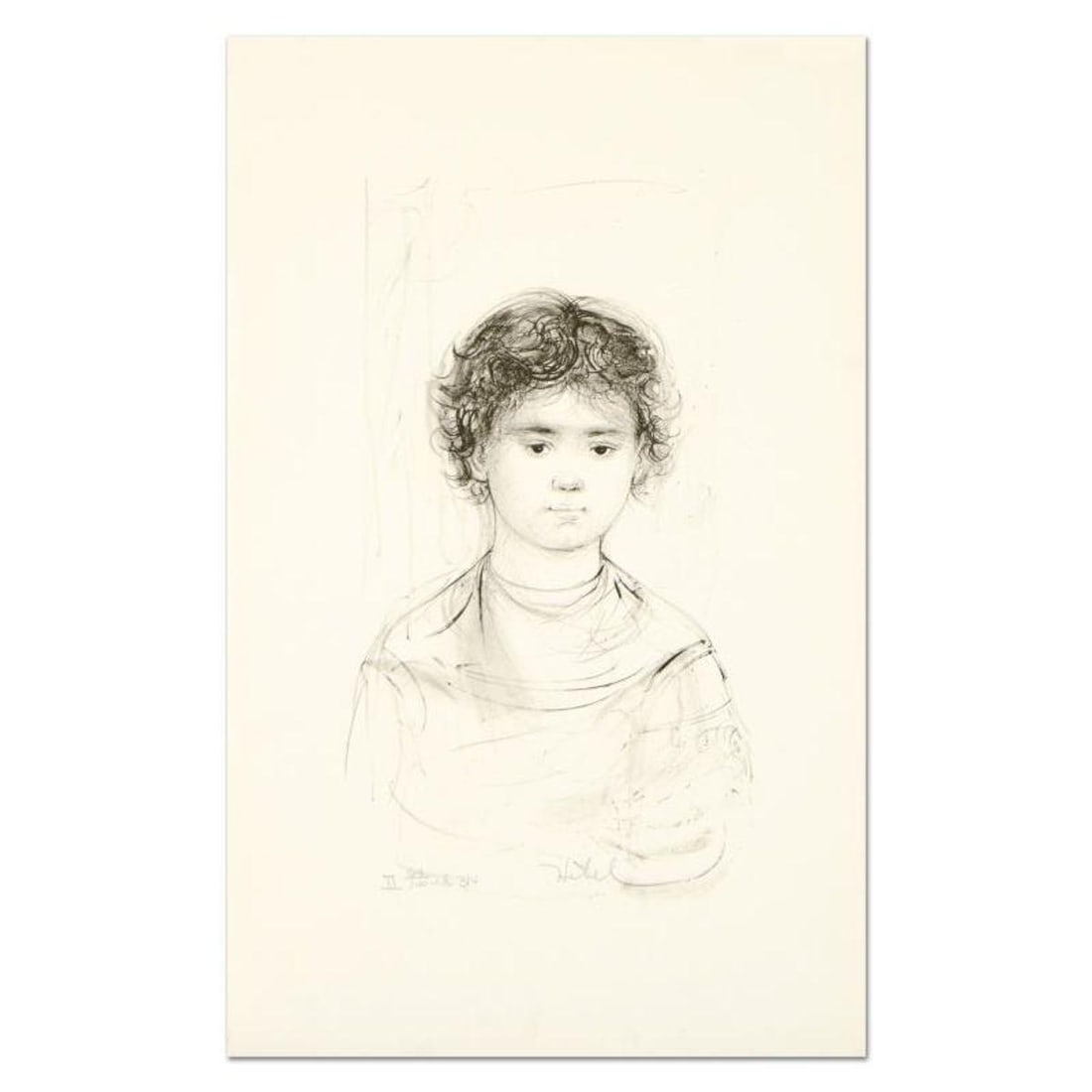 Edna Hibel (1917-2014), "Henri" Limited Edition Lithograph, Numbered and Hand Signed with (1 of 2)