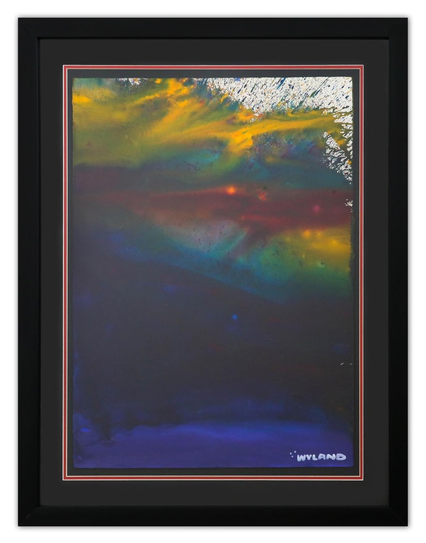 Wyland- Original Watercolor Painting on Deckle Edge Paper "Abstract": Artist: Wyland. Medium: Original Watercolor Painting on Deckle Edge Paper. Title: Abstract. Size: 30" x 22". Measures approx. 39" x 31" (framed). Signature: Hand Signed by the artist. Certificate of A