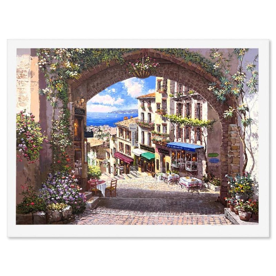Sam Park, "Arches De Cagnes" Limited Edition Printer's Proof Serigraph, Numbered and Hand Signed: Arches De Cagnes is a limited edition printer's proof serigraph on paper by Sam Park, numbered and hand signed by the artist. Includes Letter of Authenticity. Measures approx. 42.5" x 56" (border), 38