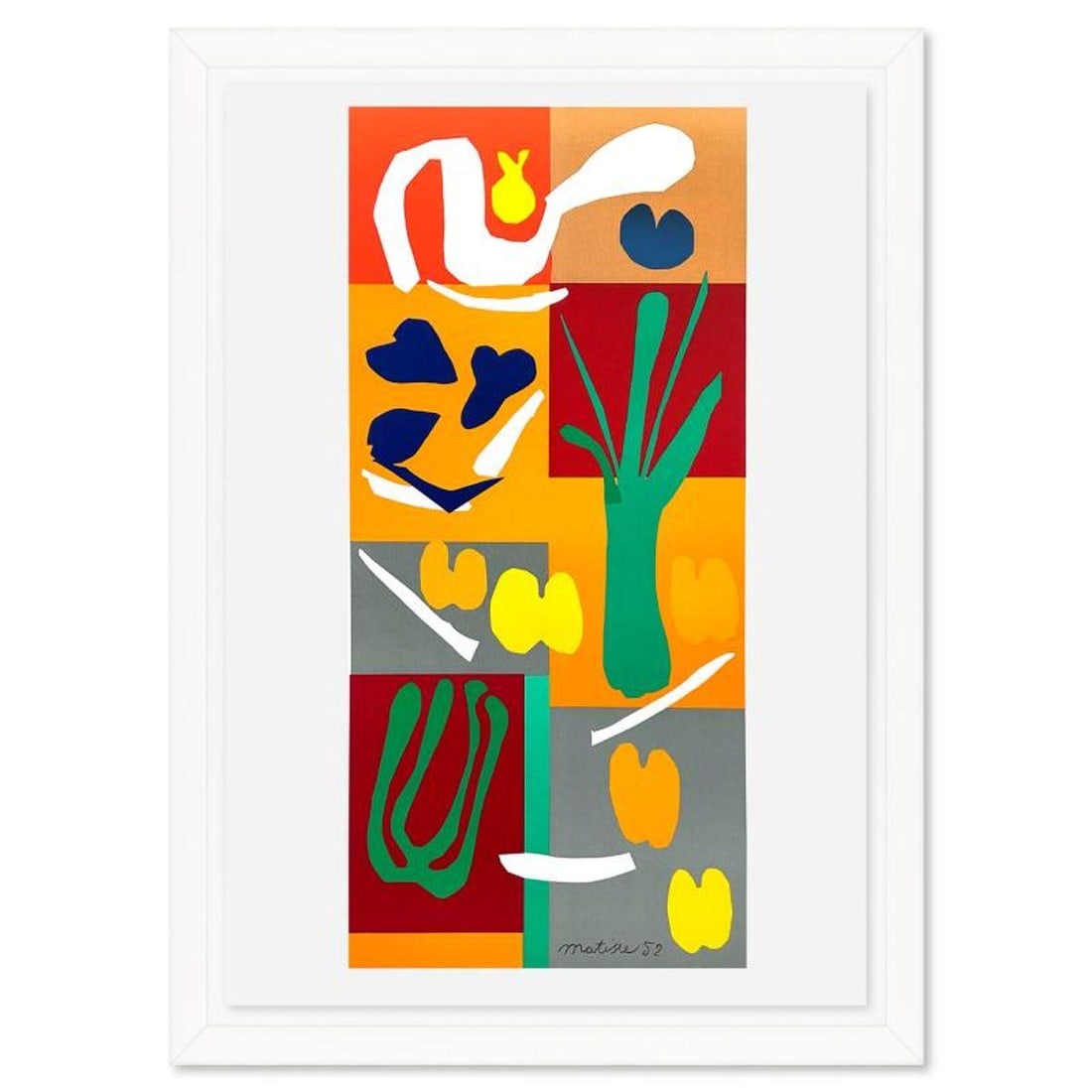 Henri Matisse 1869-1954 (After), "Vegetaux" Framed Limited Edition Lithograph with Certificate of (1 of 3)